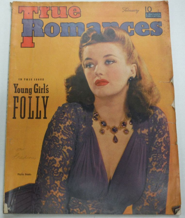 TRUE ROMANCES magazine side cover February 1941