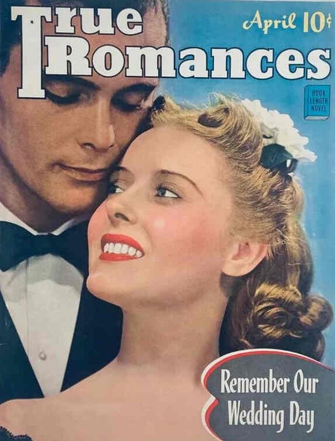 TRUE ROMANCES magazine side cover April 1942