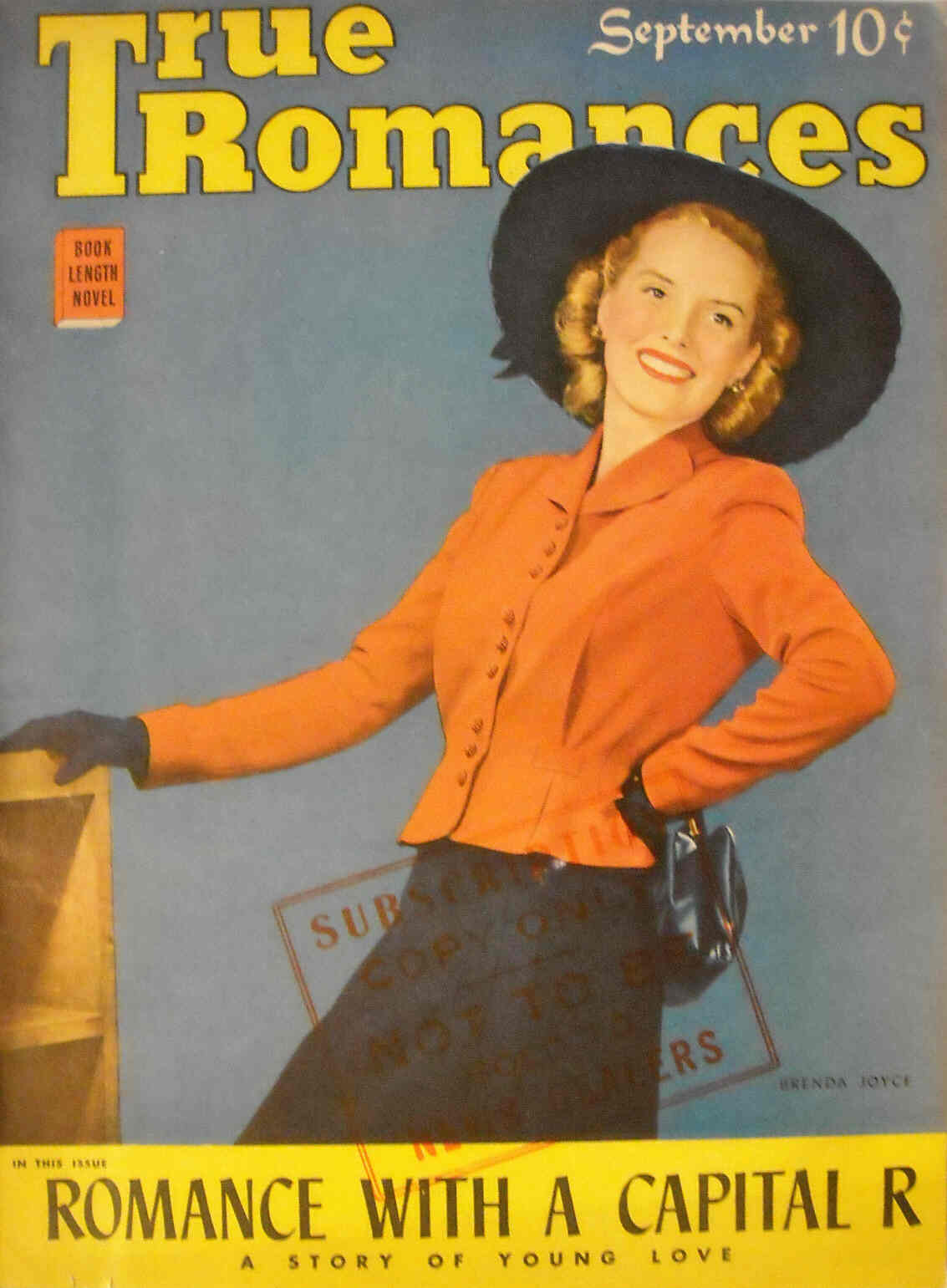 TRUE ROMANCES magazine side cover September 1942