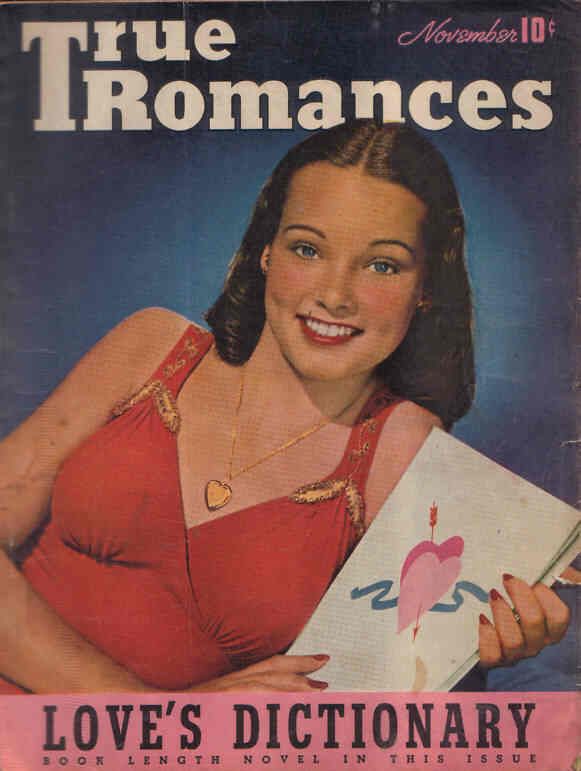 TRUE ROMANCES magazine side cover November 1942