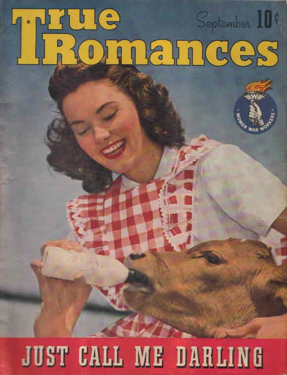 TRUE ROMANCES magazine side cover September 1943