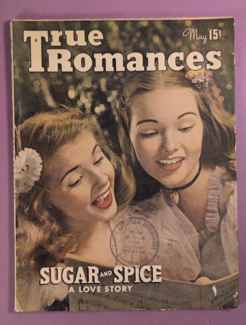 TRUE ROMANCES magazine side cover May 1944