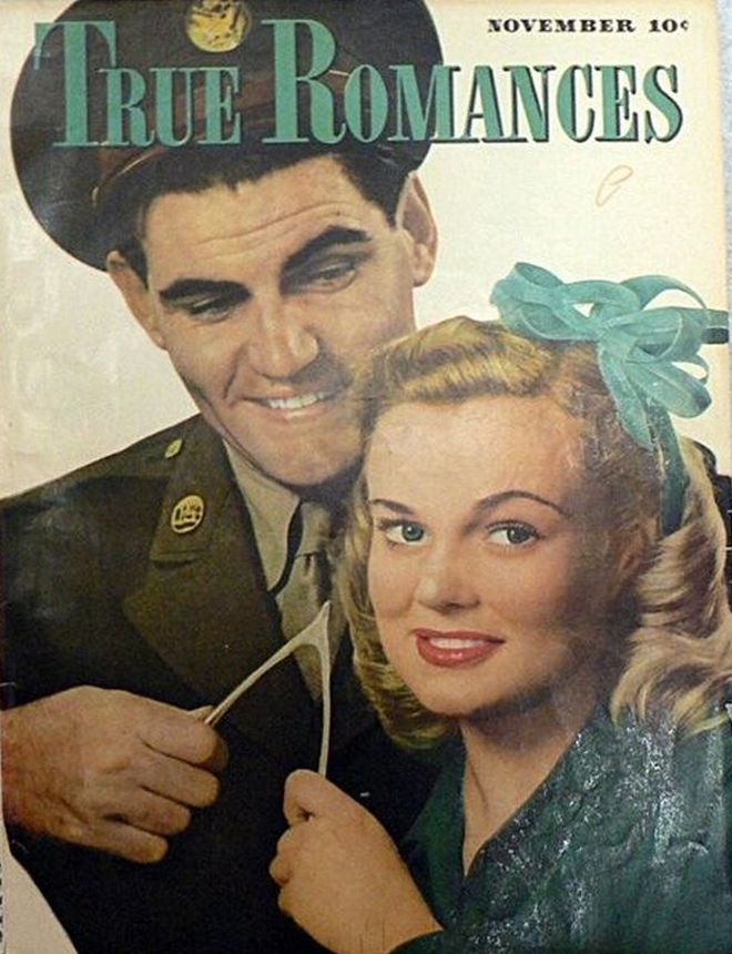 TRUE ROMANCES magazine side cover November 1945