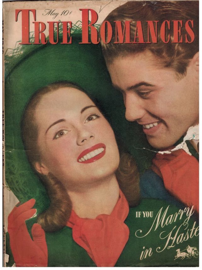 TRUE ROMANCES magazine side cover May 1946