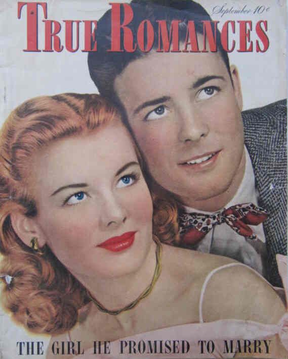 TRUE ROMANCES magazine side cover September 1946