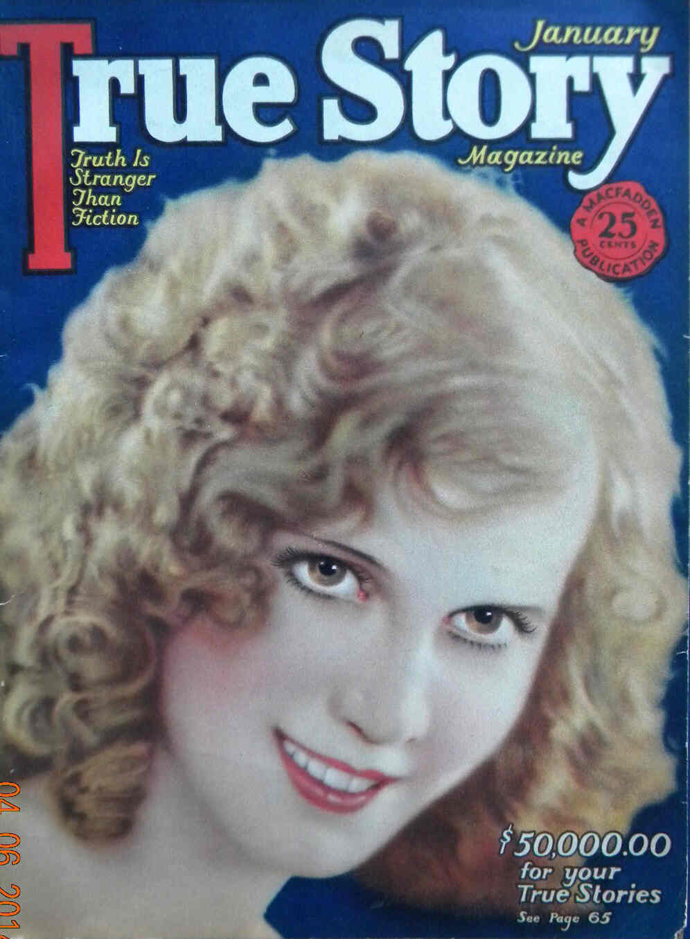 TRUE STORY magazine side cover January 1925