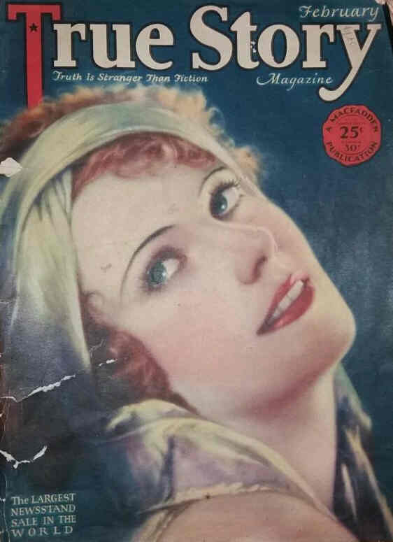 TRUE STORY magazine side cover Issue 63 February 1928
