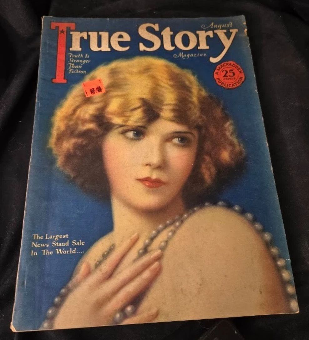 TRUE STORY magazine side cover Issue 69 August 1928