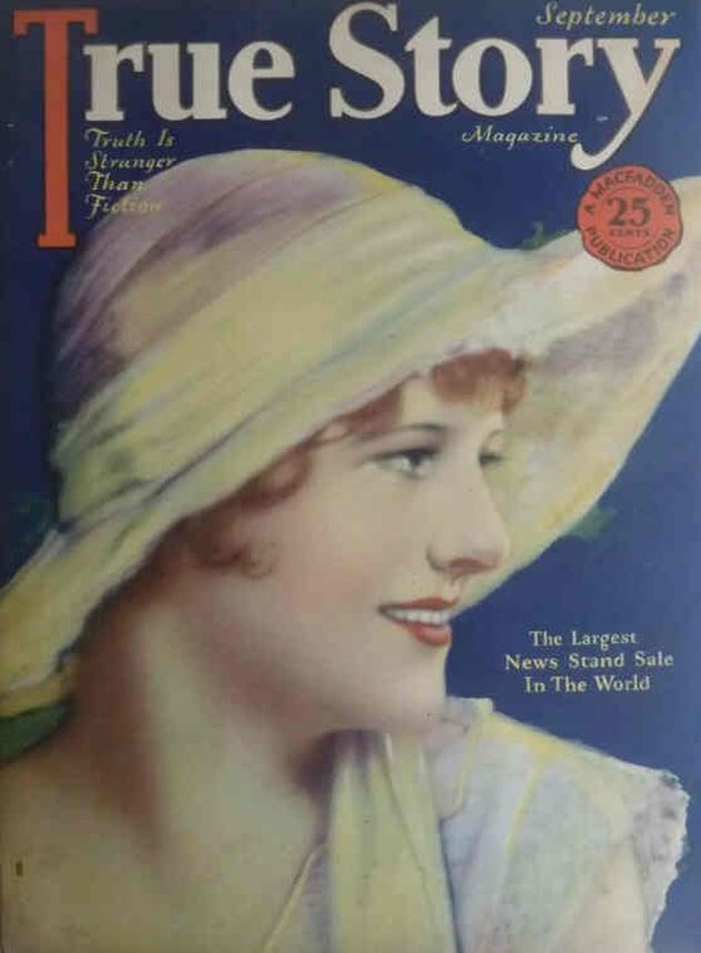 TRUE STORY magazine side cover Issue 70 September 1928