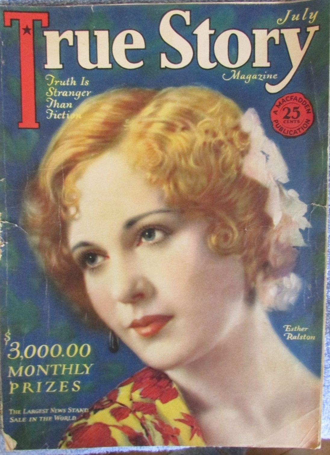 TRUE STORY magazine side cover Issue 80 July 1929