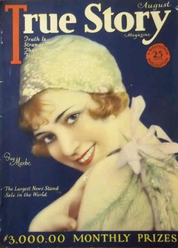 TRUE STORY magazine side cover Issue 81 August 1929