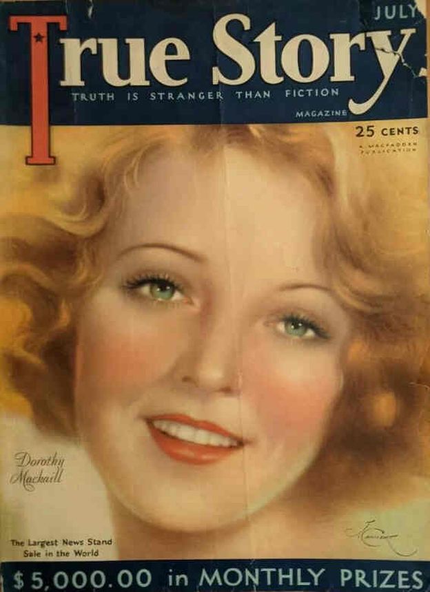 TRUE STORY magazine side cover Issue 92 July 1930