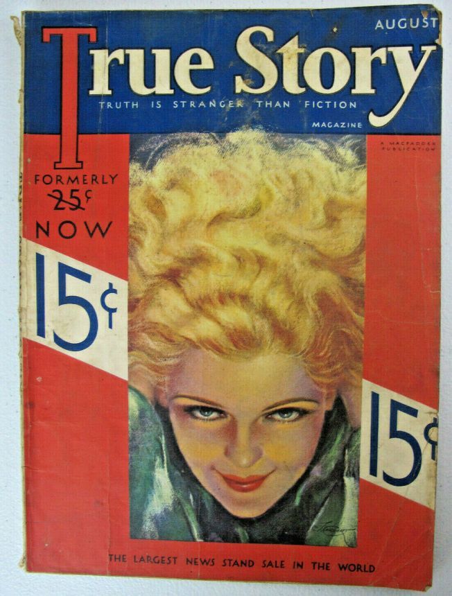 TRUE STORY magazine side cover Issue 117 August 1932