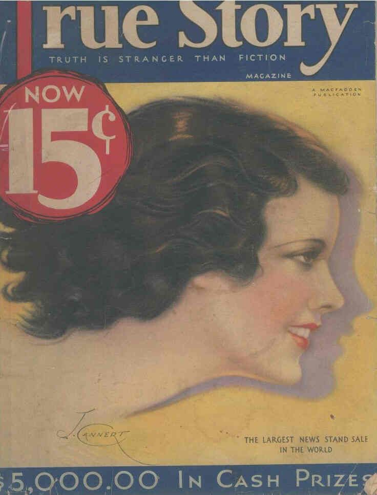 TRUE STORY magazine side cover Issue 122 January 1933