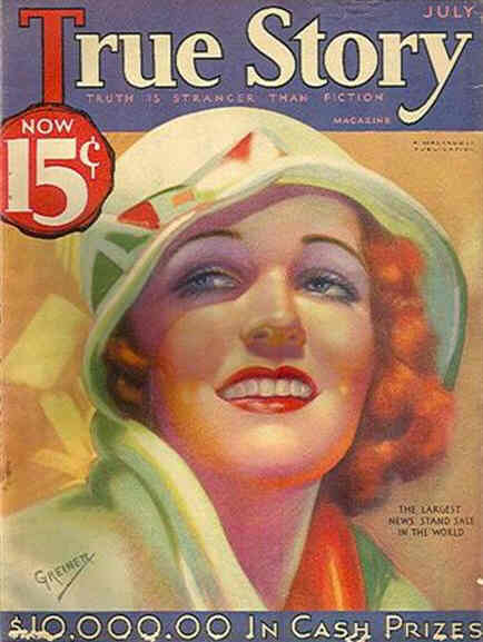 TRUE STORY magazine side cover Issue 128 July 1933