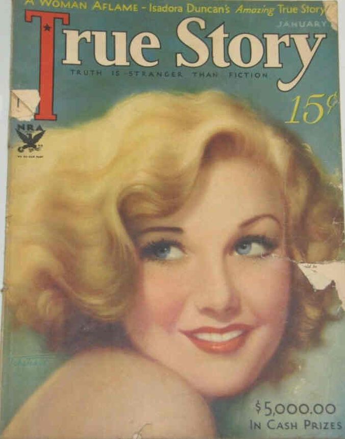 TRUE STORY magazine side cover Issue 134 January 1934