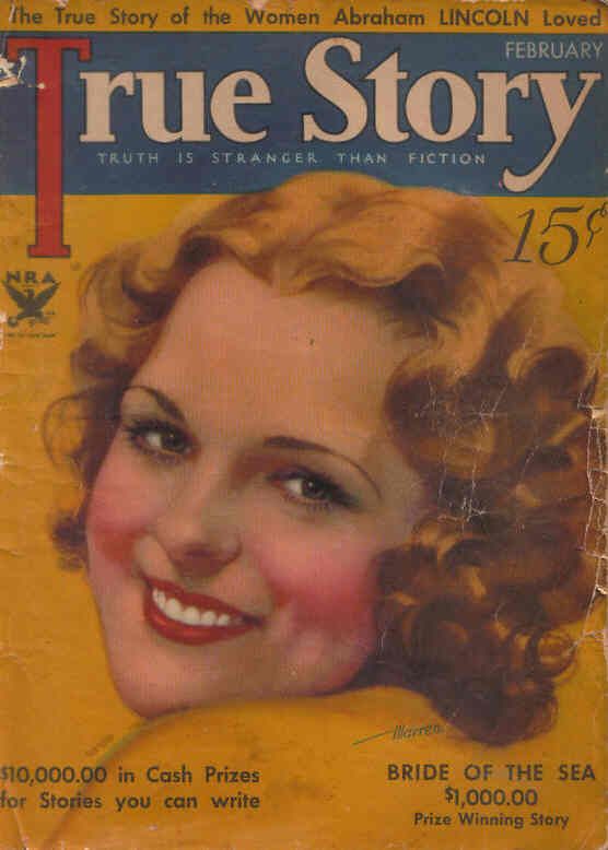 TRUE STORY magazine side cover Issue 135 February 1934