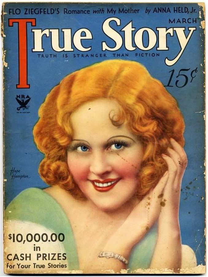 TRUE STORY magazine side cover Issue 136 March 1934