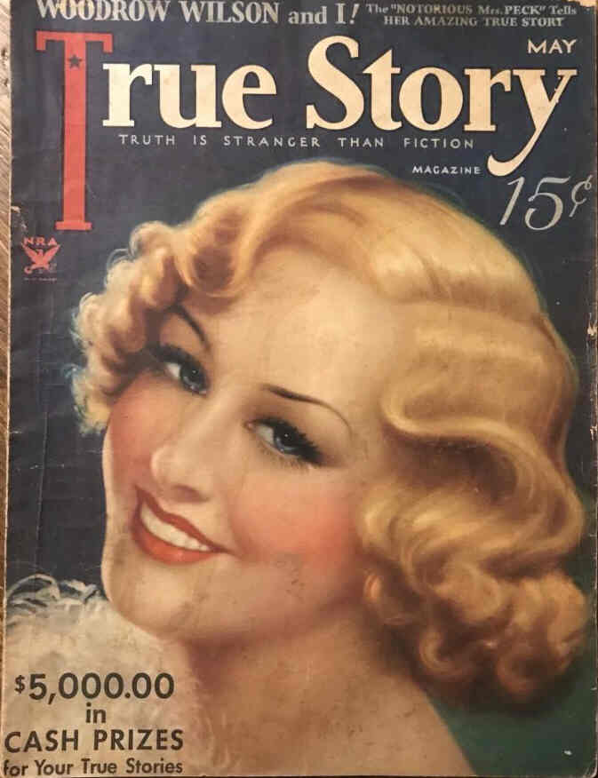 TRUE STORY magazine side cover Issue 138 May 1934