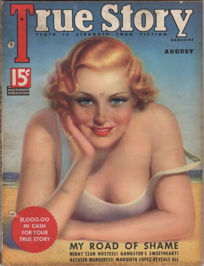 TRUE STORY magazine side cover Issue 153 August 1935