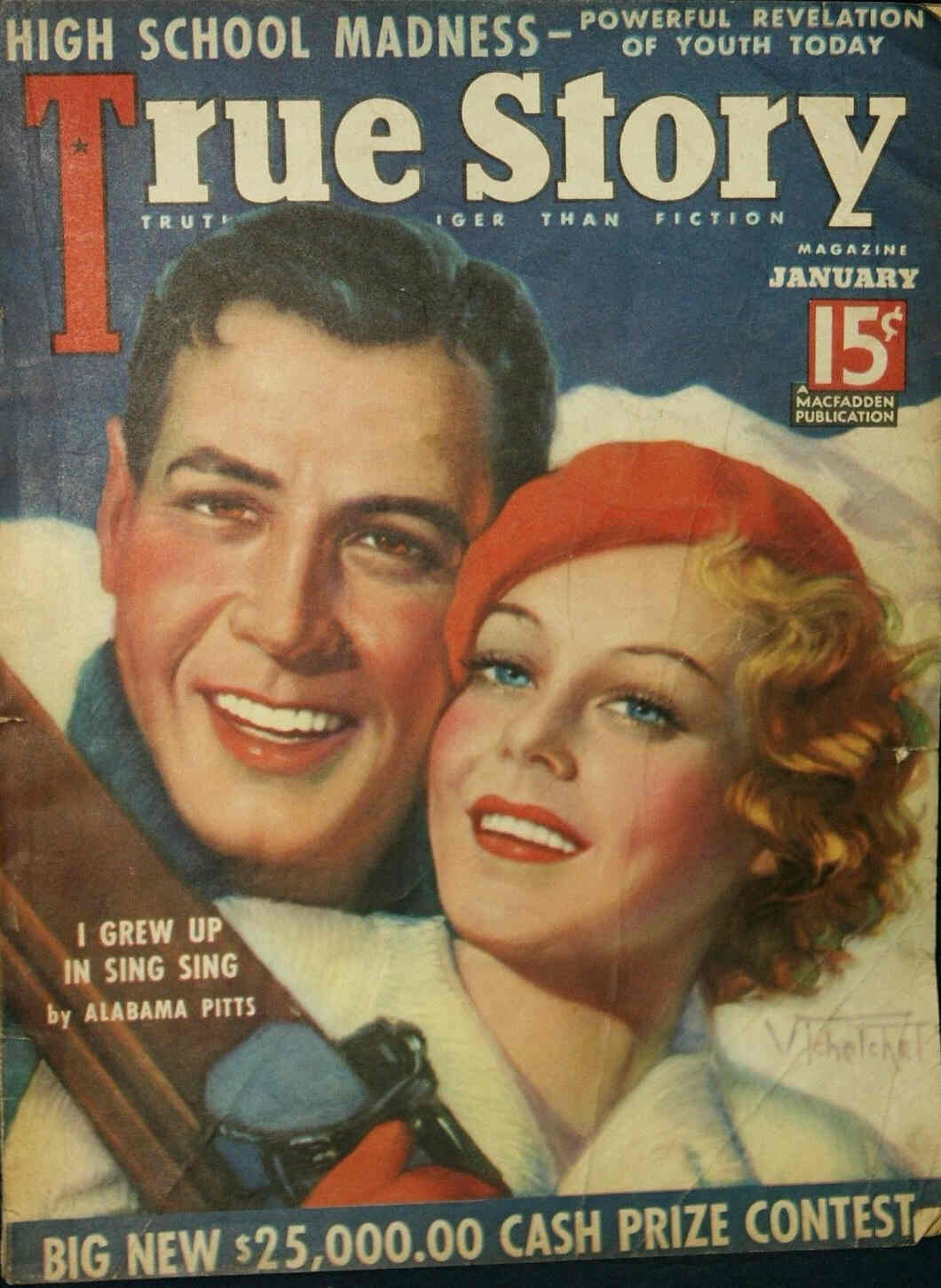 TRUE STORY magazine side cover Issue 158 January 1936