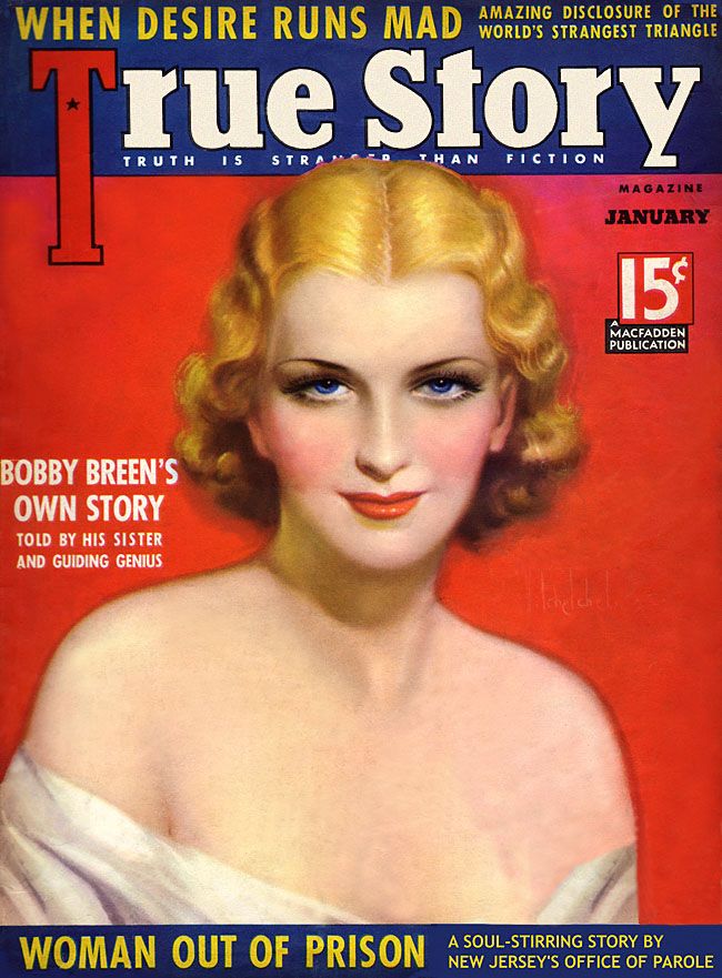 TRUE STORY magazine side cover Issue 170 January 1937