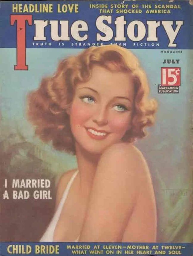 TRUE STORY magazine side cover Issue 176 July 1937