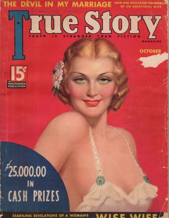 TRUE STORY magazine side cover Issue 179 October 1937