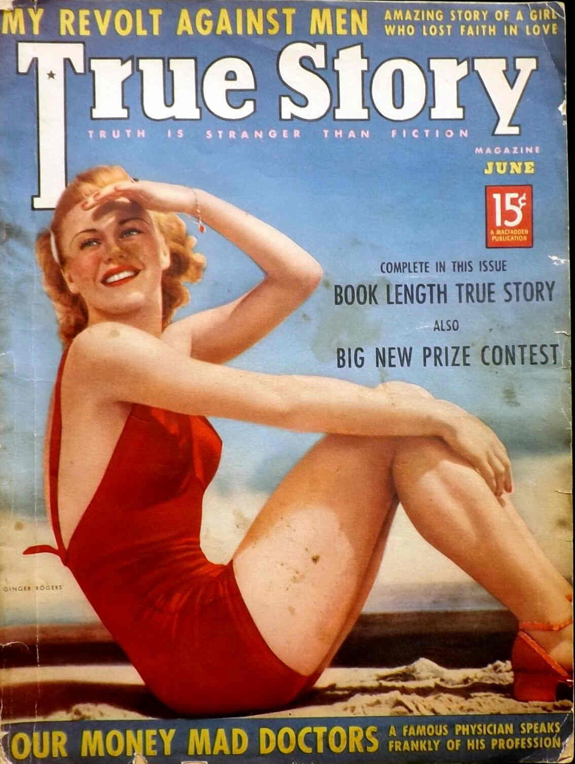 TRUE STORY magazine side cover Issue 187 June 1938