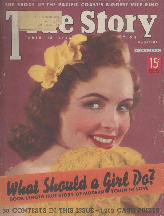 TRUE STORY magazine side cover Issue 193 December 1938