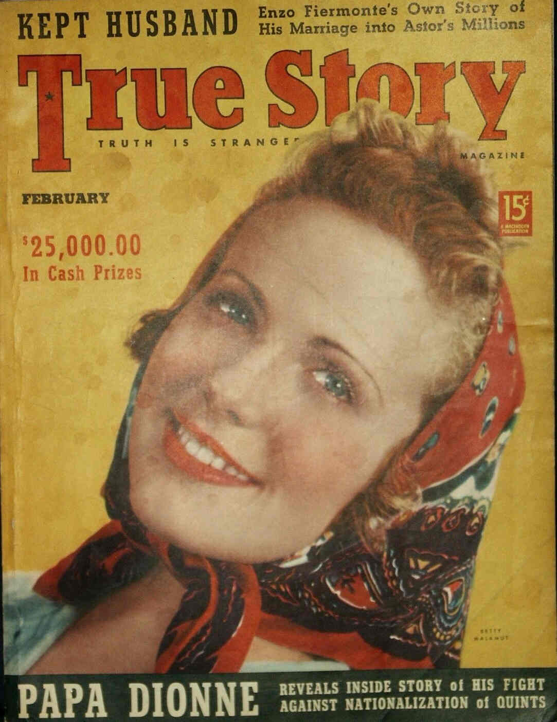 TRUE STORY magazine side cover Issue 195 February 1939