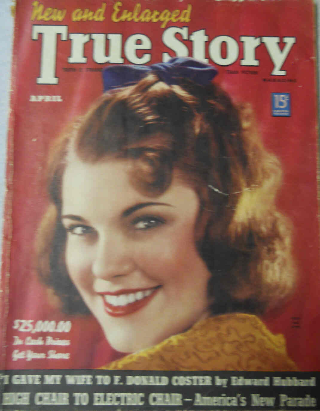 TRUE STORY magazine side cover April 1939