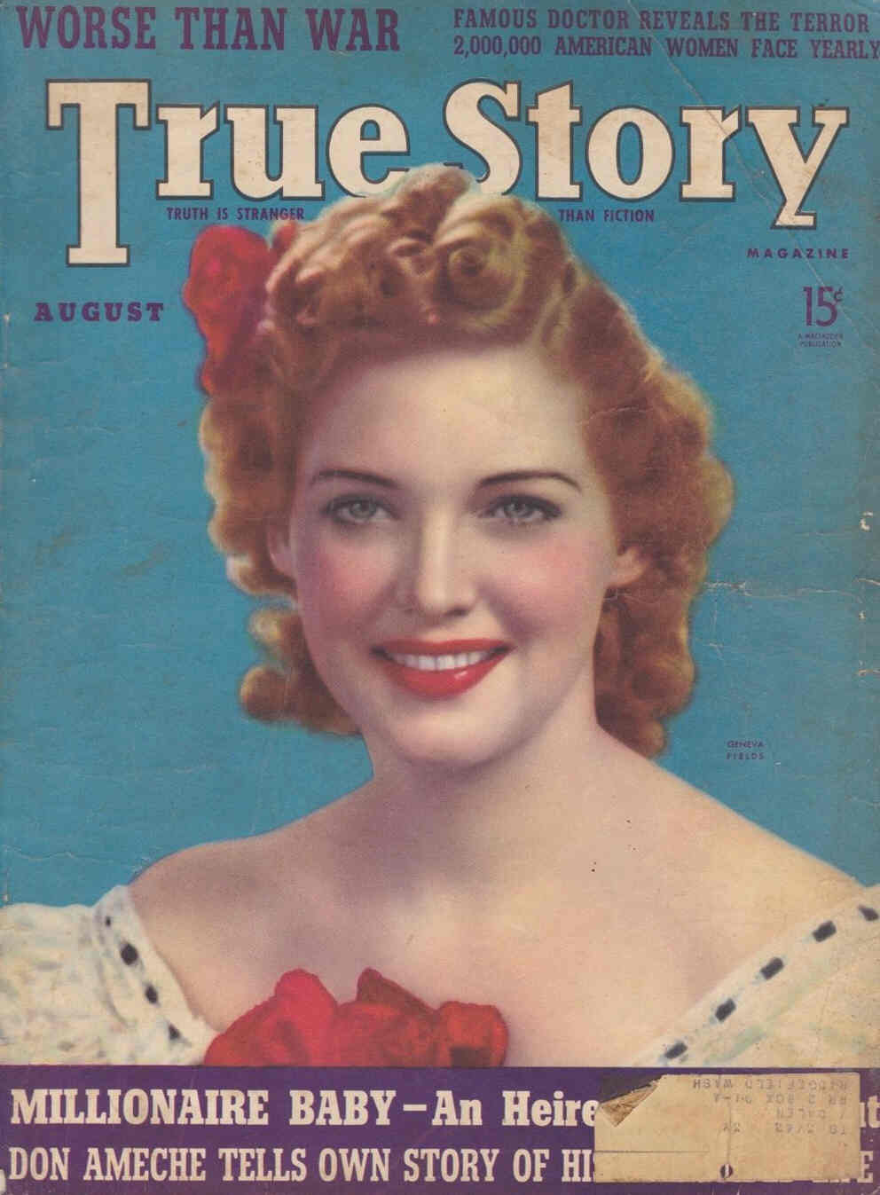 TRUE STORY magazine side cover August 1939