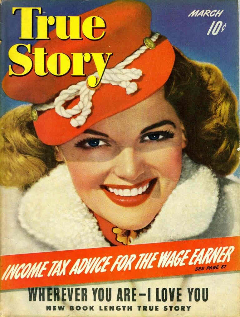 TRUE STORY magazine side cover March 1943