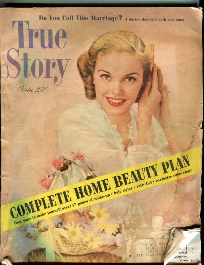 TRUE STORY magazine side cover October 1949