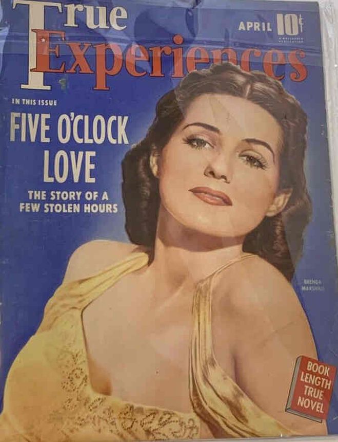 TRUE EXPERIENCES magazine side cover  April 1940