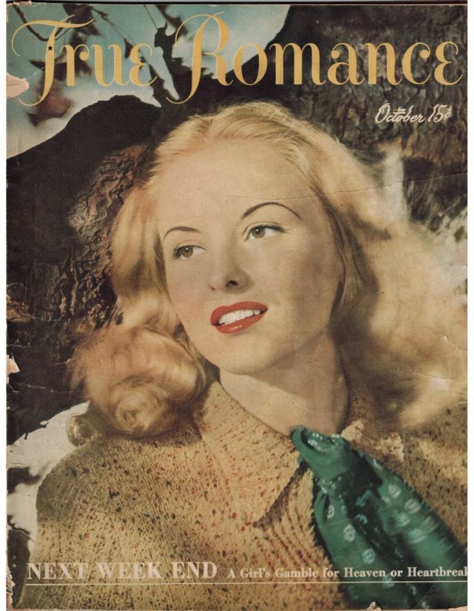 TRUE ROMANCES magazine side cover  October 1947