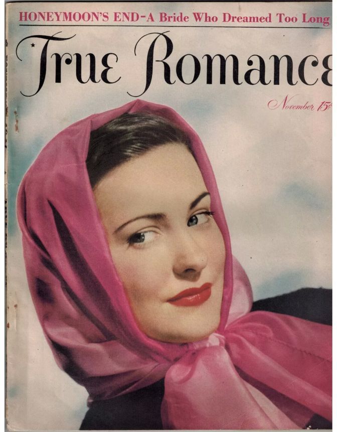 TRUE ROMANCES magazine side cover  November 1947