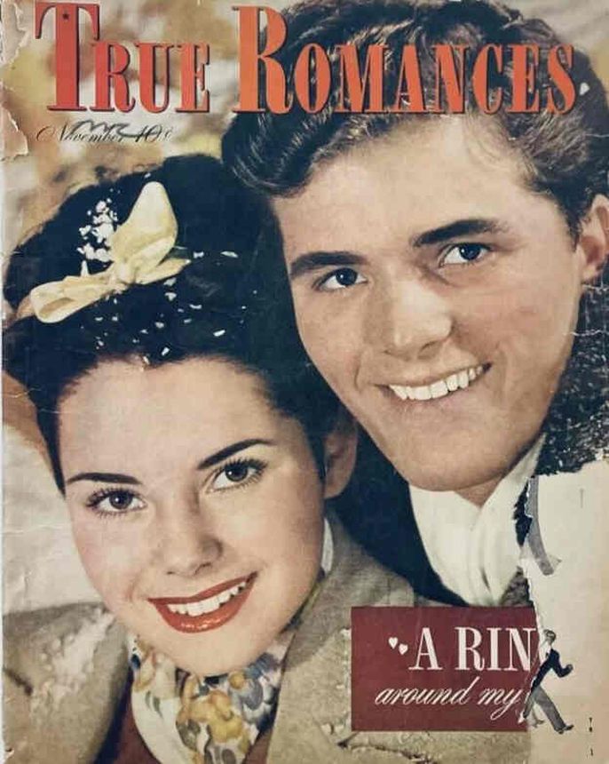 TRUE ROMANCES magazine side cover  November 1946