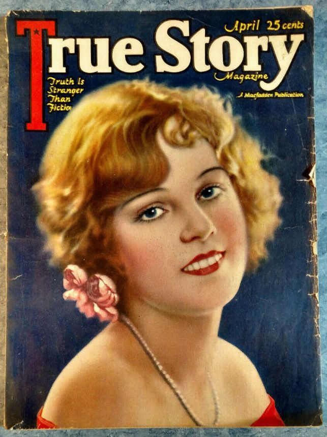 TRUE STORY magazine side cover  April 1925