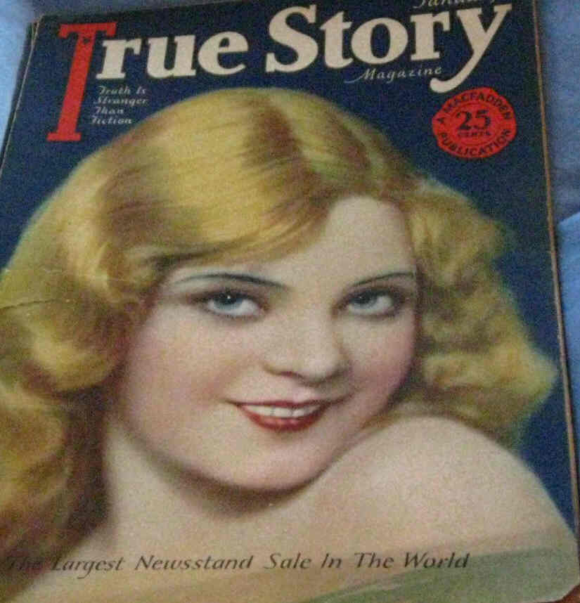 TRUE STORY magazine side cover  January 1926