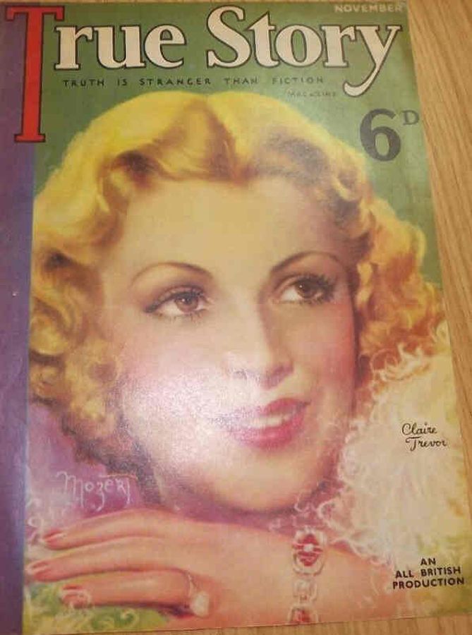 TRUE STORY (UK) magazine side cover  November 1934