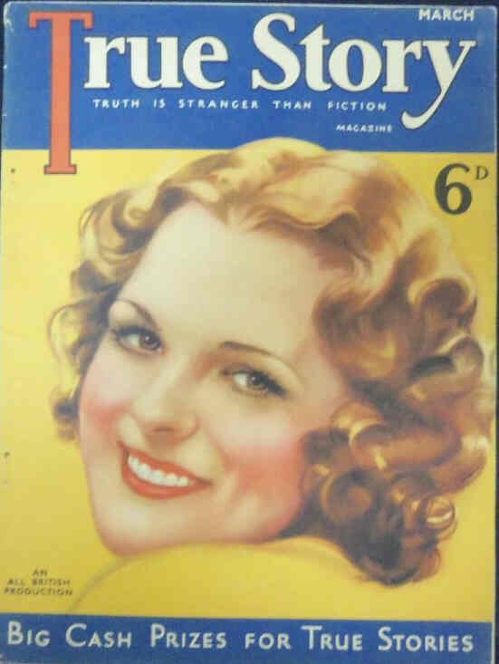 TRUE STORY (UK) magazine side cover March 1934
