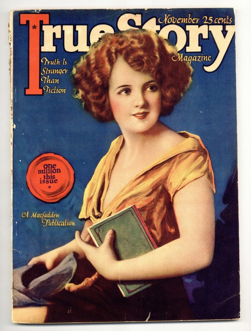 TRUE STORY magazine side cover  November 1923