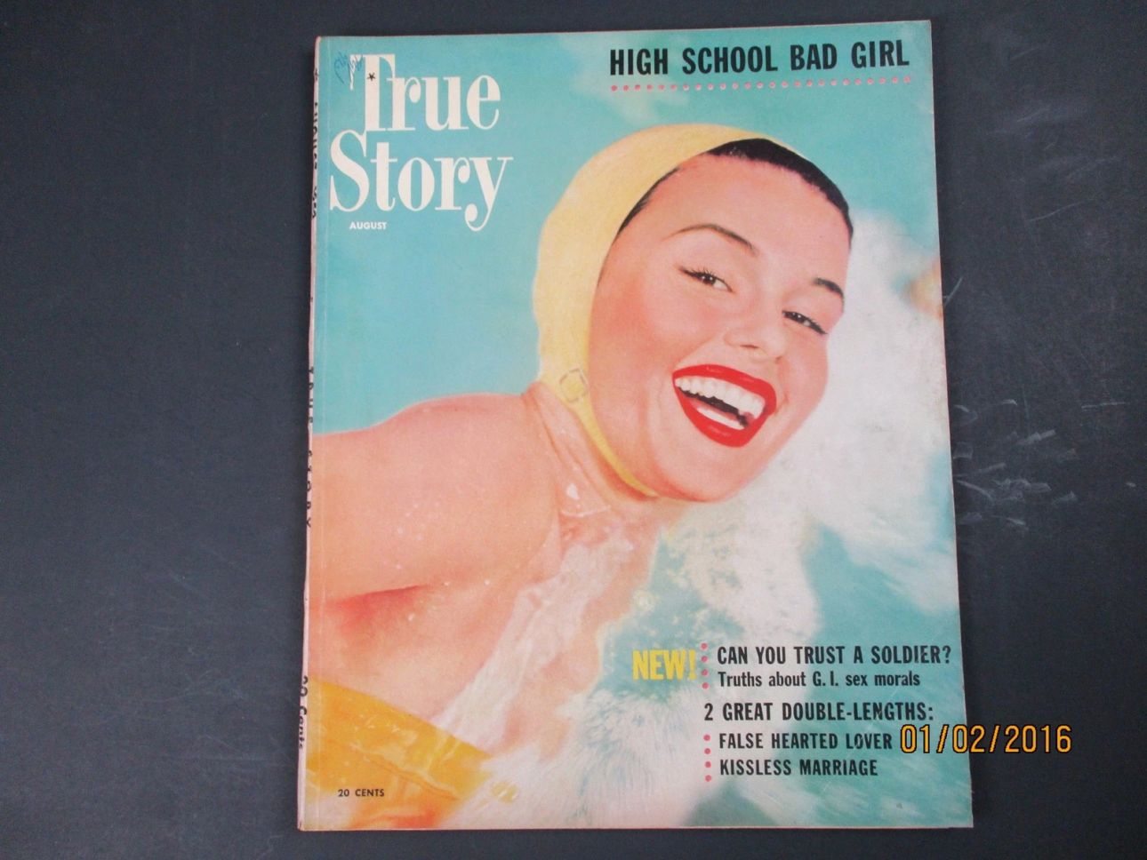 TRUE STORY magazine side cover  August 1952