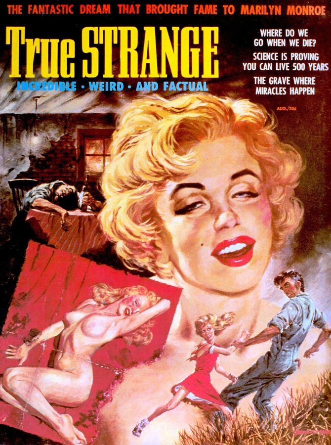 TRUE STRANGE magazine side cover  Vol 1 # 4  August 1957