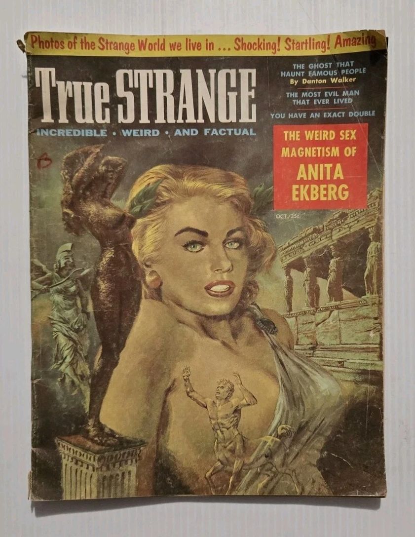 TRUE STRANGE magazine side cover Issue 5  October 1957