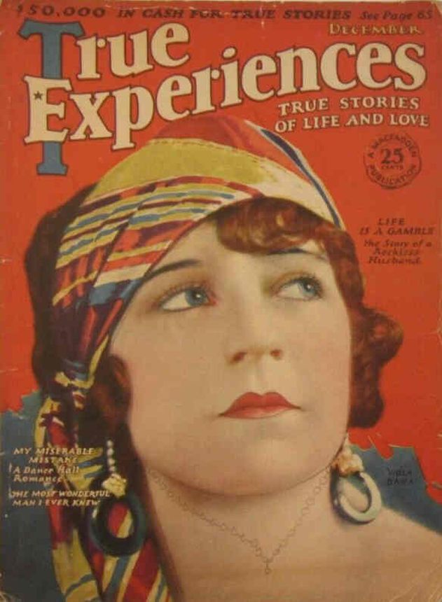 TRUE EXPERIENCES magazine side cover Issue 1  December 1925
