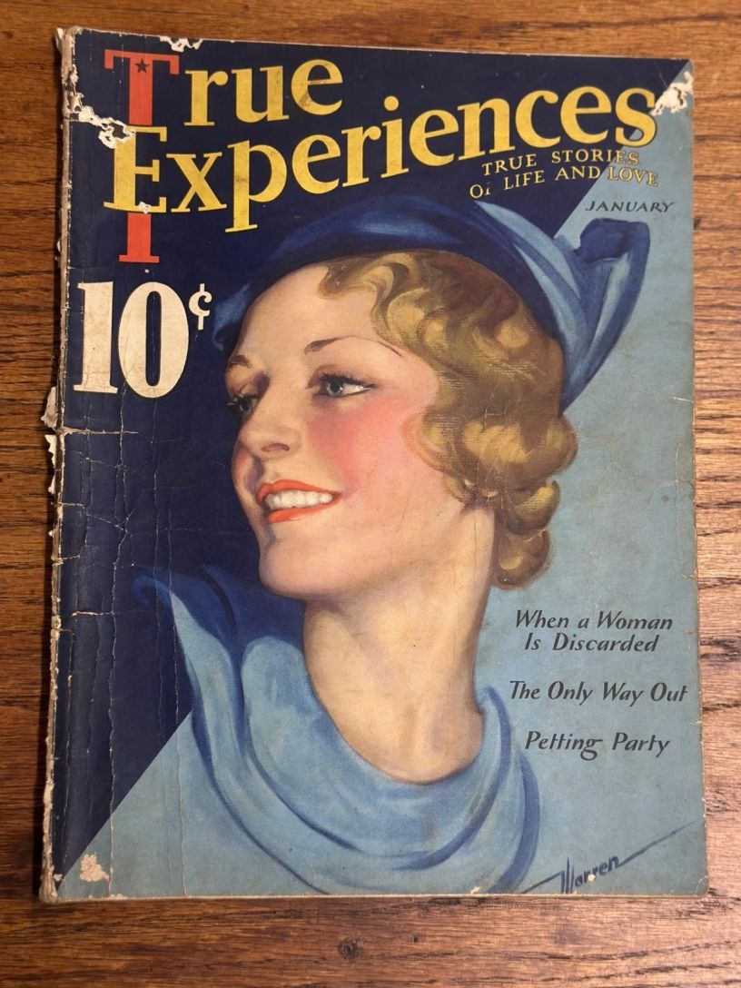TRUE EXPERIENCES magazine side cover  January 1933