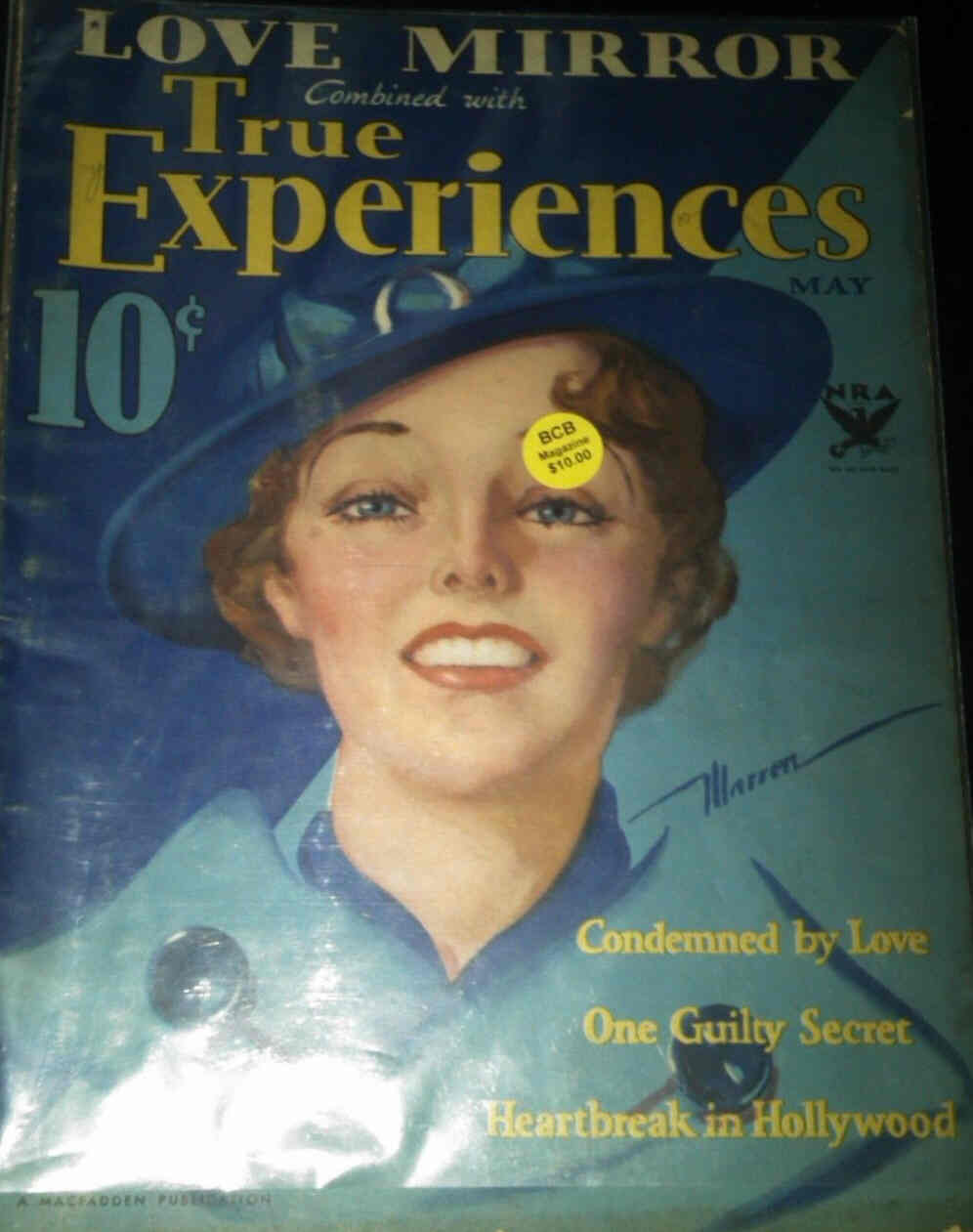TRUE EXPERIENCES magazine side cover May 1934